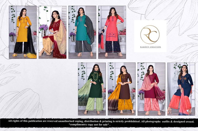 Rc Kesariya 1 Latest Fancy Ethnic Wear Rayon Ready Made Suit Collection